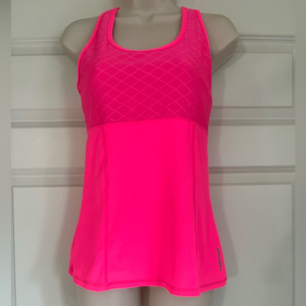 Head Hot Pink Diamond Jacquard Detail Tennis Tank Top Size Medium
